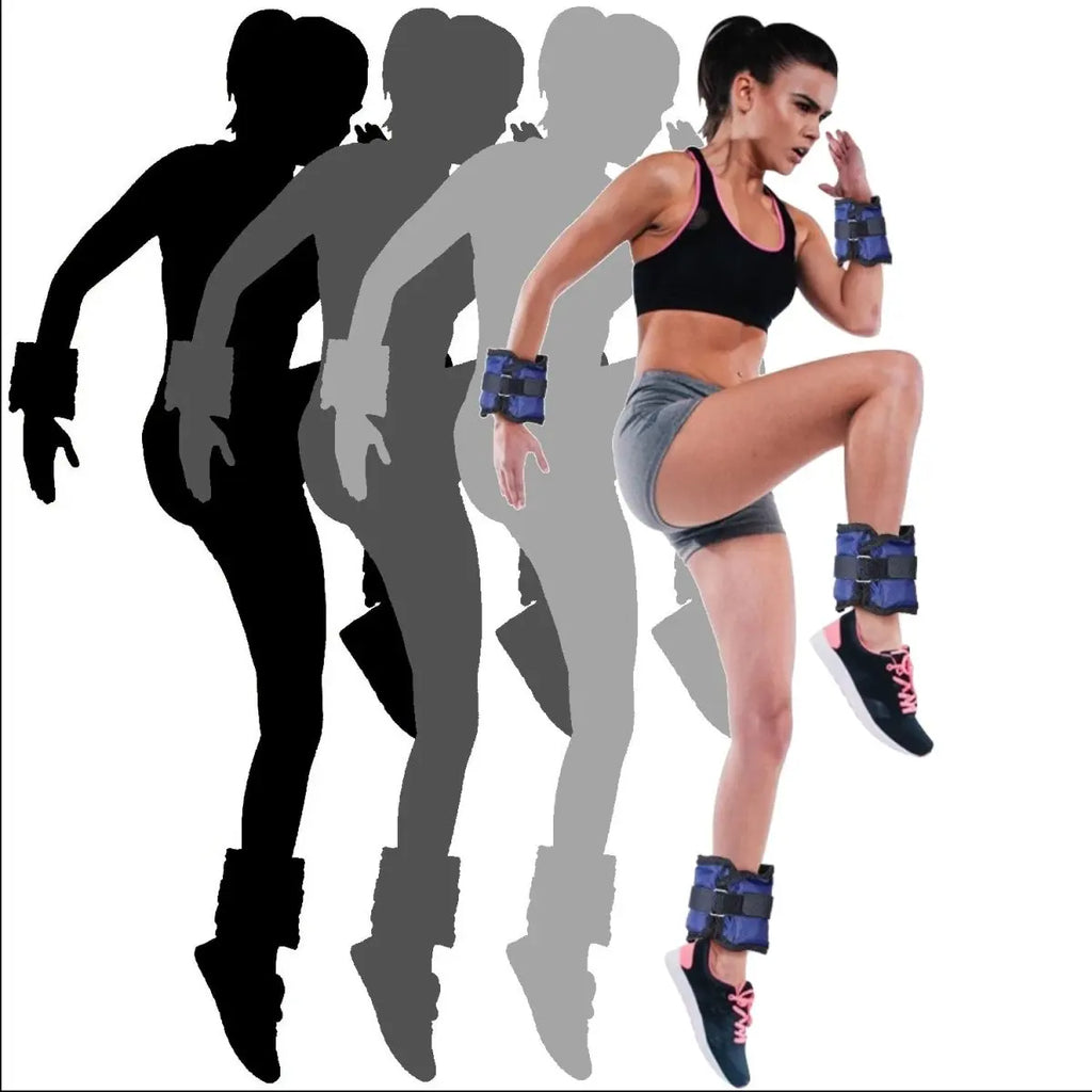 Kmt Style - Ankle and Wrist Weights from 1 to 5 Kilos, Adjustable Double Strap Weights, Fitness, Exercise, Gym, Weights, Gym, Ankle Brace, Wrist Brace - Kmt Style