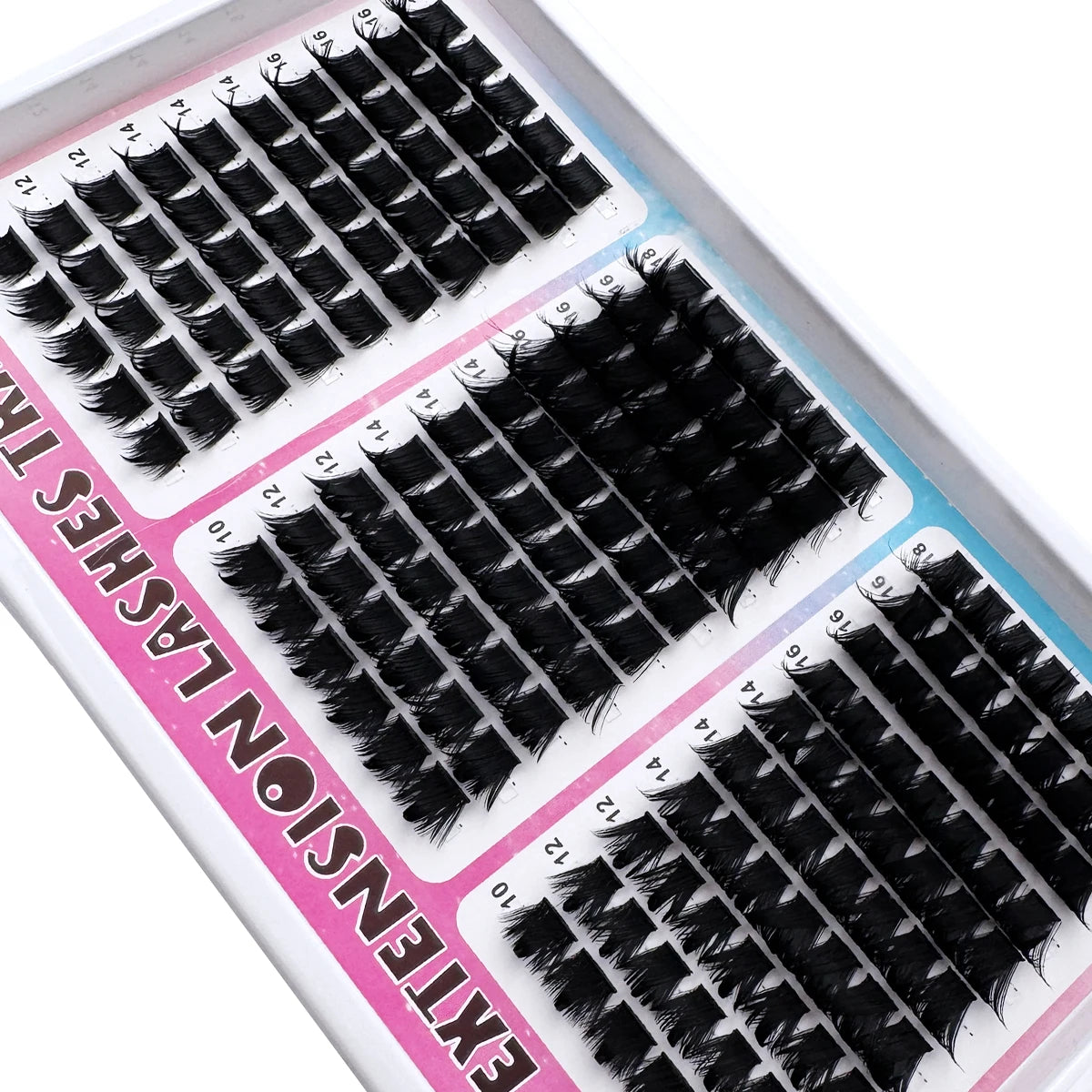 300D-60D Spikes Lash Cluster Eyelash Extensions 180pcs/260pcs Thick Spiky Individuals Lashes 10-18mm Mega Wispy DIY At Home