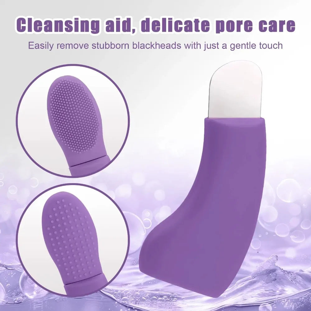 2 in 1 Facial Blackhead Removal Tool Silicone Face Scraper for Deep Cleansing Face Spatula Nose Whitehead Remover Skin Care Tool