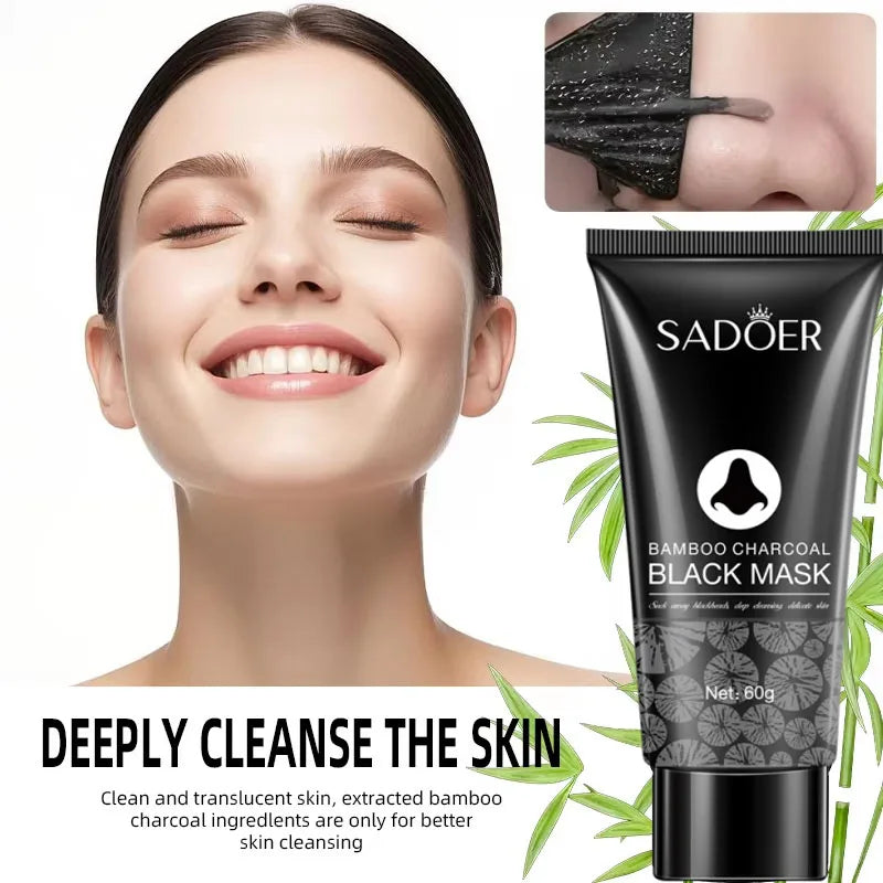 Blackhead Remover Mask Bamboo Charcoal Shrink Pores Acne Black Head Removal Cream Nose Cleansing Black Peel Off Masks Skin Care