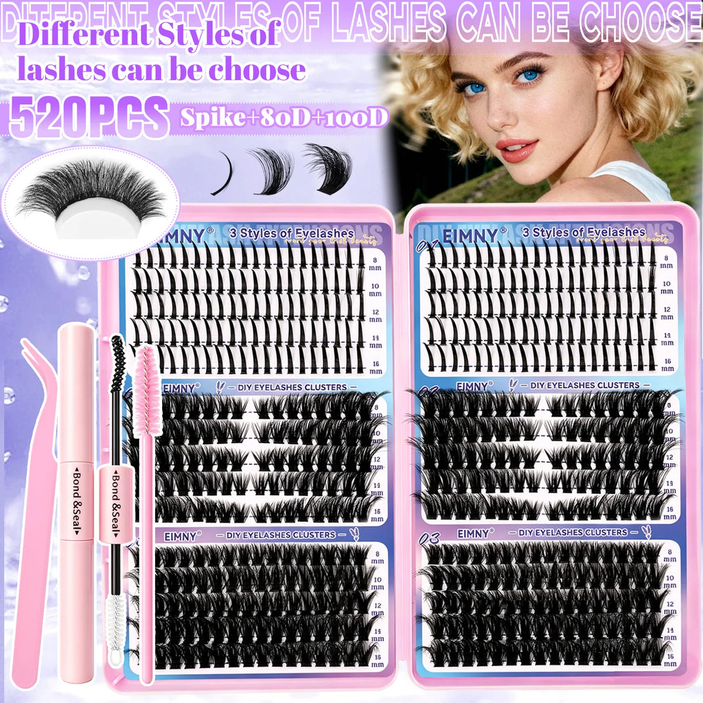 320/600/790 Cluster Lashes Kit – Daily & Party Essential with Mix-and-Match Lengths! Perfect for Effortless Glam Anytime