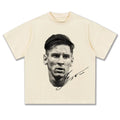 Art Legendary Football King Messi Classic Black and White Signature T-Shirt Cotton Graphic Tee Men Women Summer Streetwear
