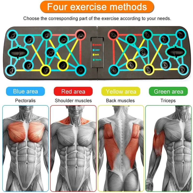 Portable Multi-Functional Push-Up Board Set - Foldable Sports Equipment - Home Gym Muscle Strength Machine - Pistol Support