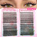 Lash Extension Kit Lash Clusters D Curl Individual Lashes Kit with Applicators D Curl 9-16mm Mixed Length Individual Lashes