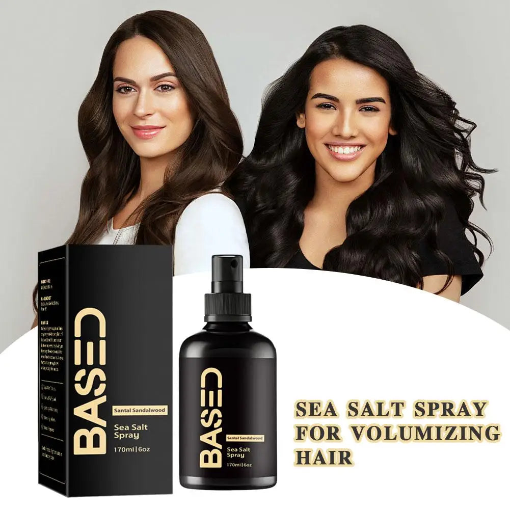 BASED Sea Salt Spray for Hair Volume & Texture 170ml Santal Sandalwood Natural Matte Finish Hair Styling Spray for Men Women