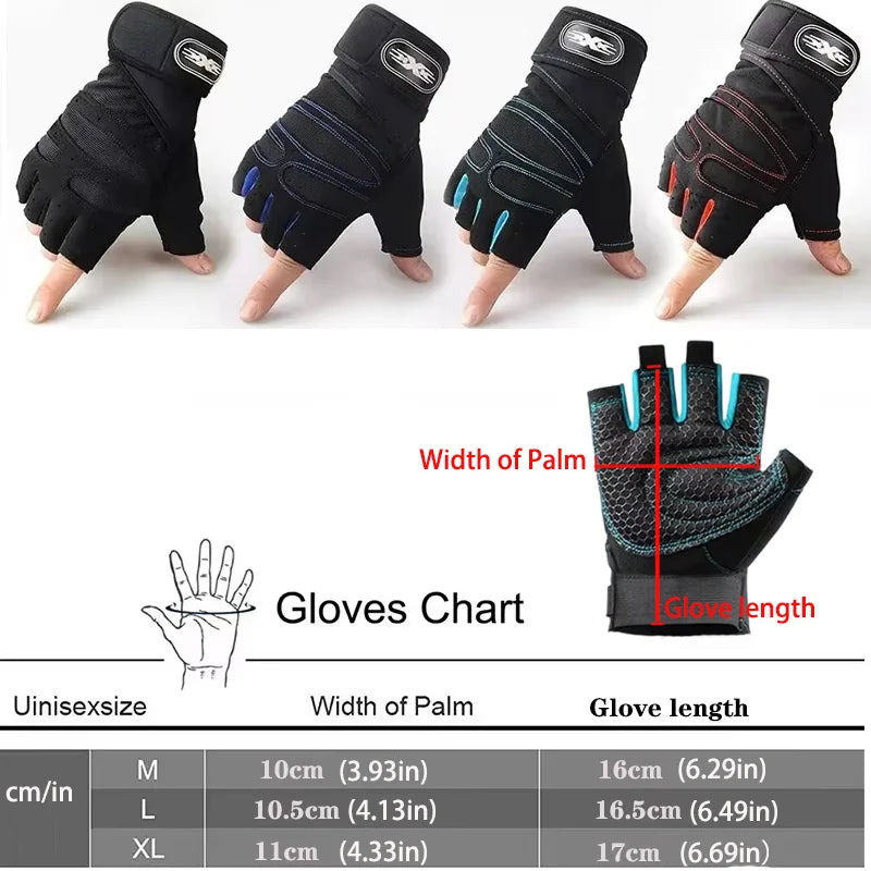 Gym Gloves for Men Women Fitness Weight Lifting Wristband Gloves Body Building Training Sports Exercise Cycling Glove Shockproof