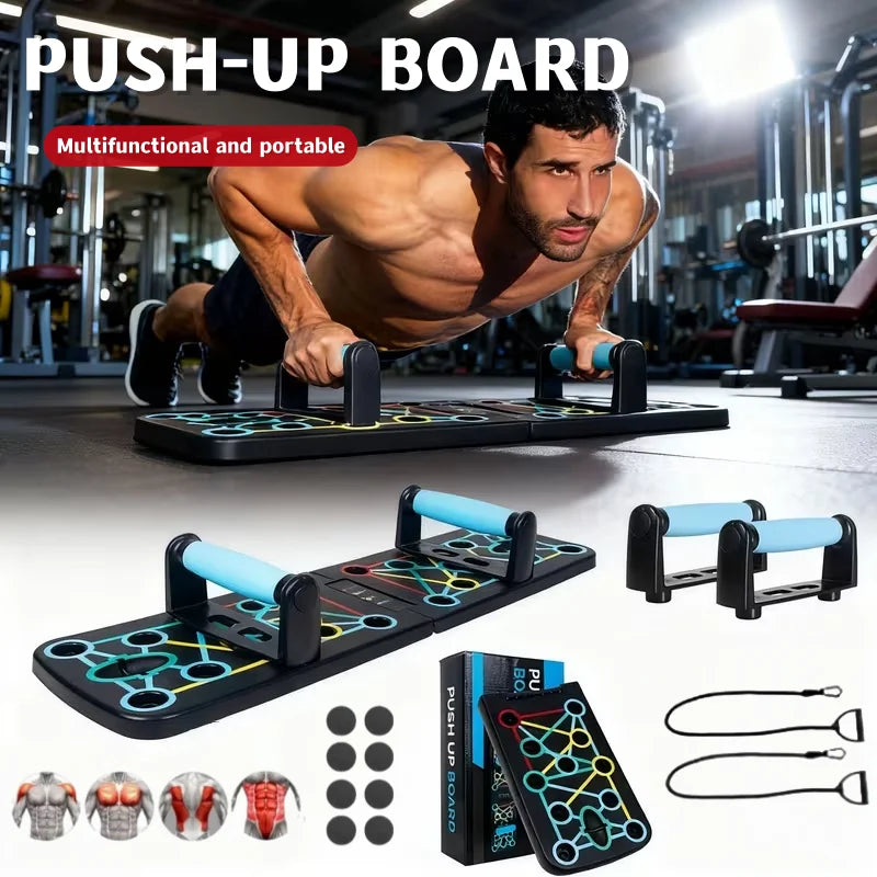 Portable Multi-Functional Push-Up Board Set - Foldable Sports Equipment - Home Gym Muscle Strength Machine - Pistol Support