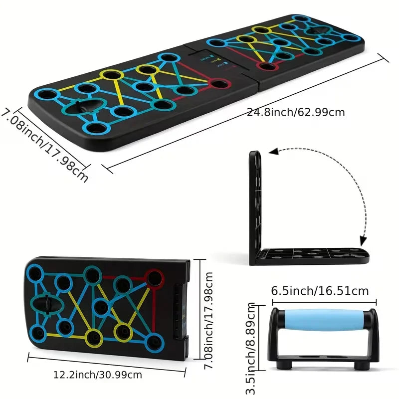 Portable Multi-Functional Push-Up Board Set - Foldable Sports Equipment - Home Gym Muscle Strength Machine - Pistol Support