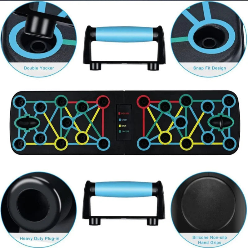 Portable Multi-Functional Push-Up Board Set - Foldable Sports Equipment - Home Gym Muscle Strength Machine - Pistol Support